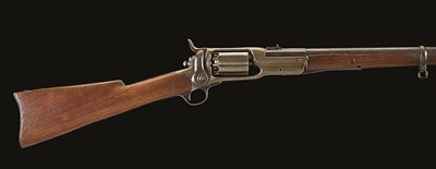 Lot 454 - A .56 CALIBRE U. S. COLT MODEL 1855 FIVE-SHOT REVOLVING MILITARY RIFLED MUSKET