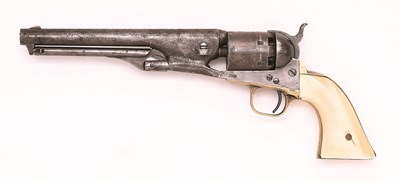 Lot 469 - A .36 CALIBRE U.S. COLT MODEL 1861 NAVY REVOLVER WITH IVORY BUTT