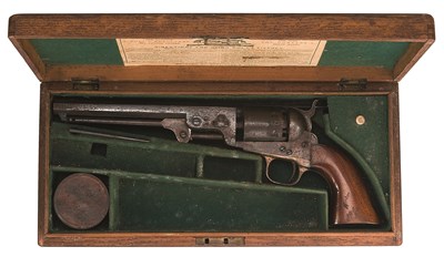 Lot 470 - A CASED . 36 CALIBRE COLT MODEL 1851 NAVY REVOLVER