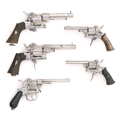 Lot 477 - A 7MM CONTINENTAL TEN SHOT PIN-FIRE REVOLVER