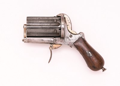 Lot 478 - A 7MM CONTINENTAL PIN-FIRE PEPPERBOX REVOLVER