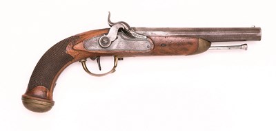 Lot 485 - A 15 BORE BELGIAN PERCUSSION OFFICER'S PISTOL