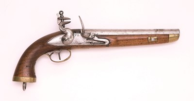 Lot 498 - A 14 BORE BELGIAN FLINTLOCK REGULATION PISTOL FOR THE EASTERN MARKET