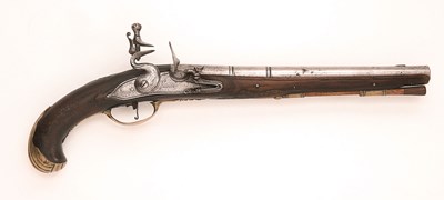 Lot 505 - AN 18 BORE DUTCH FLINTLOCK HOLSTER PISTOL