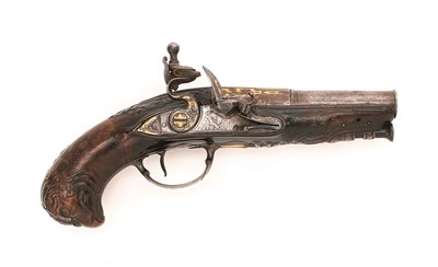 Lot 520 - A 40 BORE FRENCH TRAVELLING PISTOL