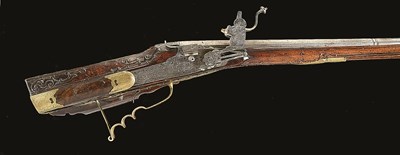 Lot 537 - **AN AUSTRIAN WHEEL-LOCK SPORTING GUN