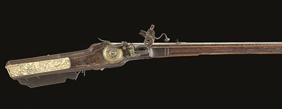 Lot 538 - **A 54 BORE GERMAN WHEEL-LOCK SPORTING GUN