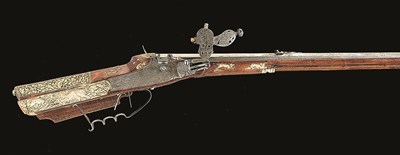 Lot 539 - **A54 BORE GERMAN WHEEL-LOCK SPORTING RIFLE