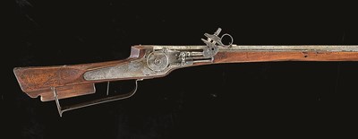 Lot 542 - **A 140 BORE NORTH EUROPEAN WHEEL-LOCK BIRDING RIFLE