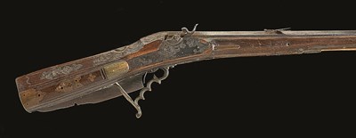 Lot 544 - **A RARE 25 BORE TYROLEAN PERCUSSION BACK-STRIKING RIFLE BY IOH GLO MUR IN BOZEN