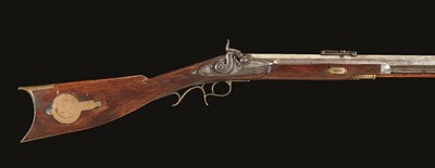 Lot 555 - **AN 80 BORE AMERICAN PERCUSSION TARGET RIFLE BY N. LEWIS