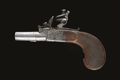 Lot 578 - **A 50 BORE FRENCH FLINTLOCK POCKET PISTOL