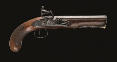 Lot 584 - **A 22 BORE FLINTLOCK PISTOL SIGNED WESTWOOD