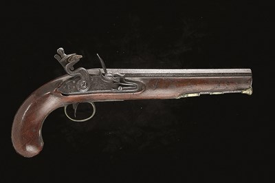 Lot 585 - **A 14 BORE FLINTLOCK HOLSTER PISTOL