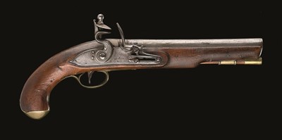 Lot 595 - **A .650 CALIBRE FLINTLOCK REGULATION PISTOL BY MORRIS & CO