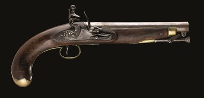 Lot 596 - **A .650 CALIBRE FLINTLOCK OFFICER'S PISTOL BY W. PARKER