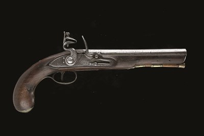 Lot 597 - **A .600 CALIBRE FLINTLOCK LIVERY PISTOL BY P. BOND