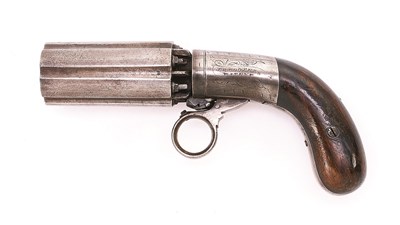 Lot 615 - **AN 80 BORE COOPER'S PATENT FIVE-SHOT PERCUSSION PEPPERBOX REVOLVER