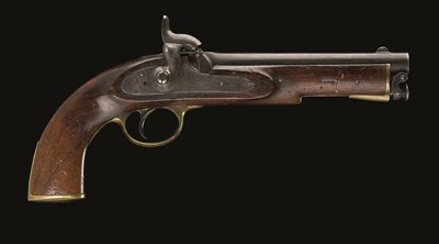Lot 619 - **A .577 CALIBRE VICTORIAN 1855 PATTERN PERCUSSION RIFLED SERVICE PISTOL