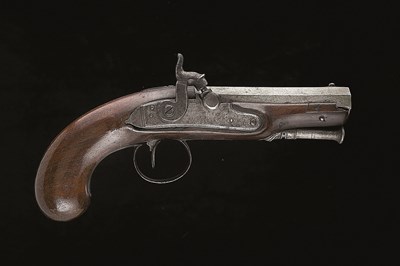Lot 638 - **A 25 BORE PERCUSSION TRAVELLING PISTOL BY J. RICHARDS