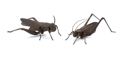 Lot 28 - *A PAIR OF JAPANESE ARTICULATED CRICKETS (JIZAI)