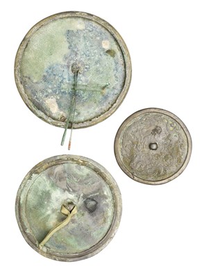 Lot 38 - THREE CHINESE BRONZE MIRRORS