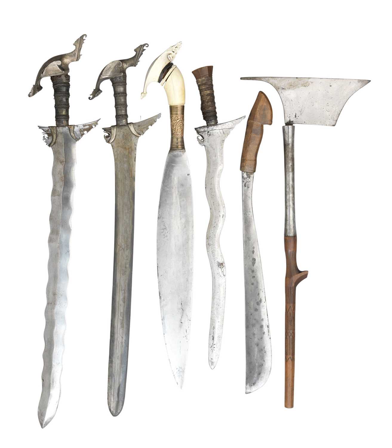 Lot 43 - **SIX SOUTHEAST ASIAN EDGED WEAPONS FROM THE