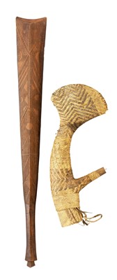 Lot 56 - **A TONGAN HARDWOOD CLUB AND AN AXE