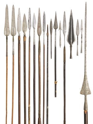 Lot 65 - **SEVENTEEN AFRICAN SPEARS