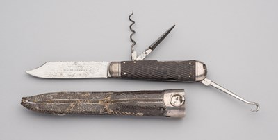 Lot 769 - A SILVER-MOUTED FIXED-BLADE WINGFIELD KNIFE, THORNHILL, LONDON, CHESTER 1881