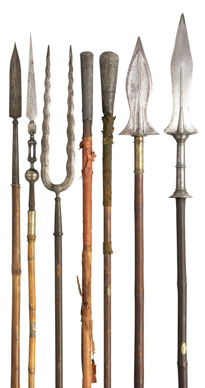 Lot 104 - **SEVEN INDIAN AND OTHER SPEARS