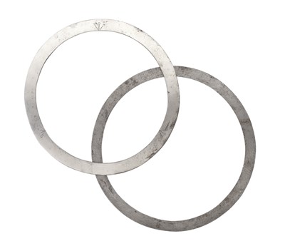 Lot 108 - **TWO INDIAN THROWING QUOITS (CHAKRAM)