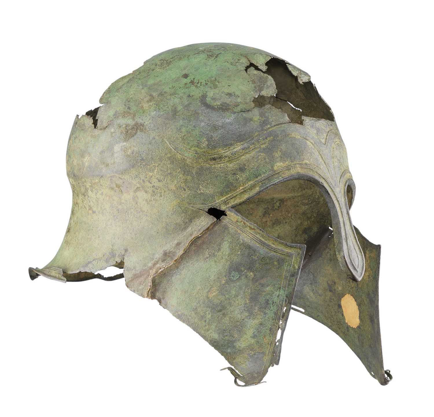 Lot 110 - **A GREEK CORINTHIAN BRONZE HELMET