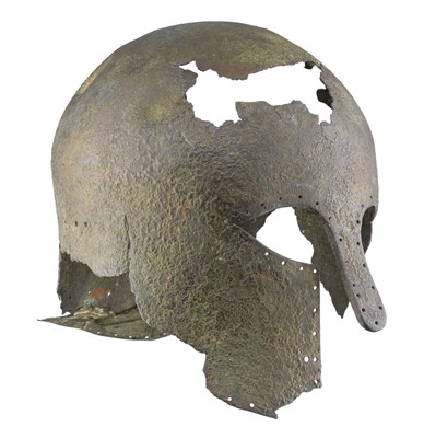 Lot 111 - **A GREEK CORINTHIAN BRONZE HELMET