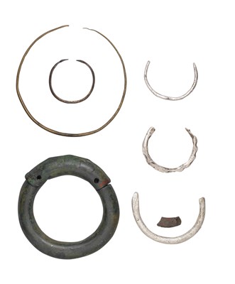 Lot 121 - **SIX PIECES OF BRONZE AND SILVER JEWELLERY