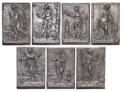 Lot 132 - SEVEN SMALL LEAD PLAQUETTES