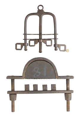 Lot 161 - **TWO LARGE THUMB SCREWS