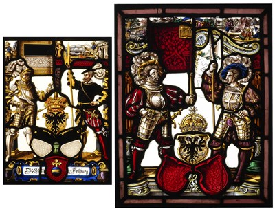 Lot 172 - **A STAINED GLASS PANEL