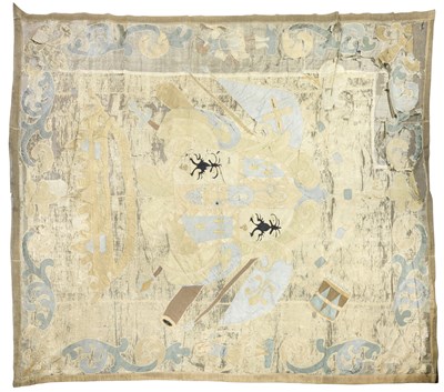 Lot 177 - **A RARE SILK APPLIQUE ARMORIAL HANGING
