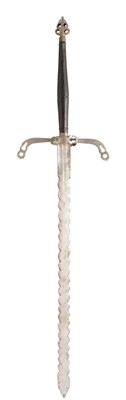Lot 190 - **A COMPOSITE GERMAN TWO-HAND PROCESSIONAL SWORD WITH 16TH CENTURY BLADE