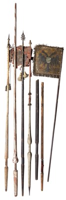Lot 273 - **SEVEN LANCES AND THREE DECORATIVE GUIDONS
