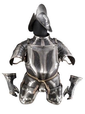 Lot 285 - **A COMPOSITE GERMAN LIGHT FIELD ARMOUR IN THE 'BLACK-AND-WHITE' FASHION