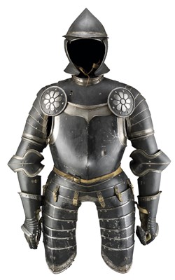 Lot 286 - **A COMPOSITE SOUTH GERMAN INFANTRY ARMOUR IN THE 'BLACK-AND-WHITE' FASHION