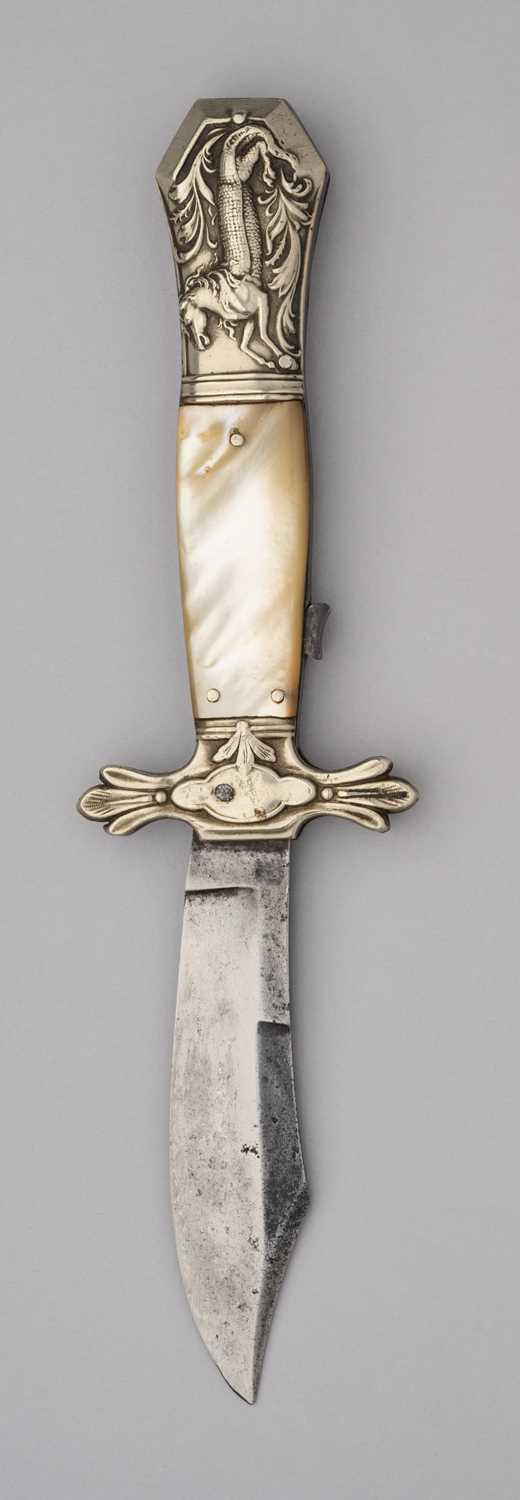 Lot 531 - A FOLDING BOWIE KNIFE FOR THE AMERICAN MARKET, JOSEPH HOLMES, CIRCA 1870