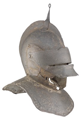 Lot 308 - **AN ENGLISH OR FLEMISH CLOSE HELMET
