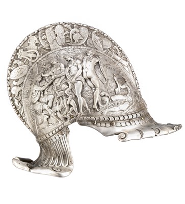 Lot 313 - **AN ELECTROTYPE COPY OF AN ITALIAN BURGONET WITH EMBOSSED AND CHASED DECORATION