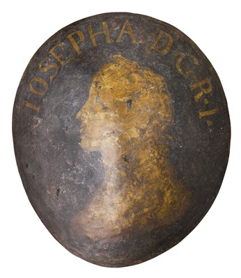 Lot 321 - **A EUROPEAN SHOT-PROOF STEEL TARGET OF NOTABLE WEIGHT