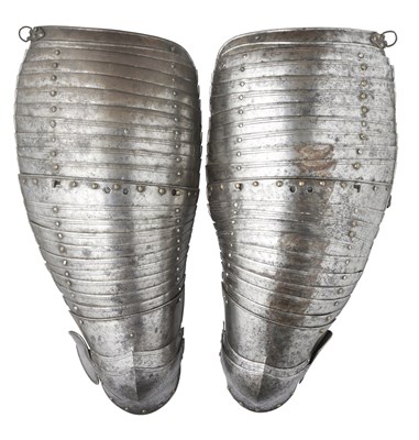 Lot 342 - **A PAIR OF DUTCH CUIRASSIER'S TASSETS OF NOTABLE SIZE