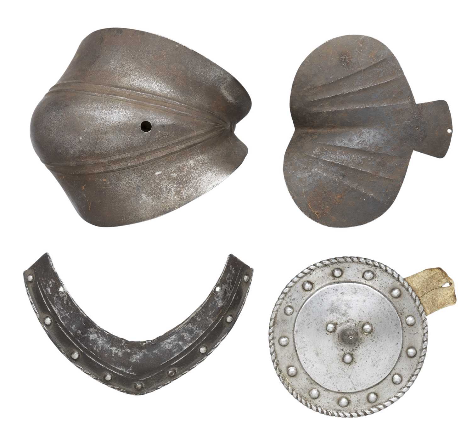 Lot 351 - THE LOWEST FRONT GORGET-PLATE OF A SOUTH GERMAN CLOSE HELMET