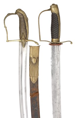 Lot 397 - **A HUNGARIAN MODEL 1811 INFANTRY OFFICER'S SWORD AND AN EAST EUROPEAN OR RUSSIAN SWORD